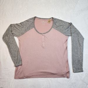 AEO | Metallic Long-Sleeve Henley | XL